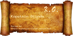 Kopstein Olinda névjegykártya